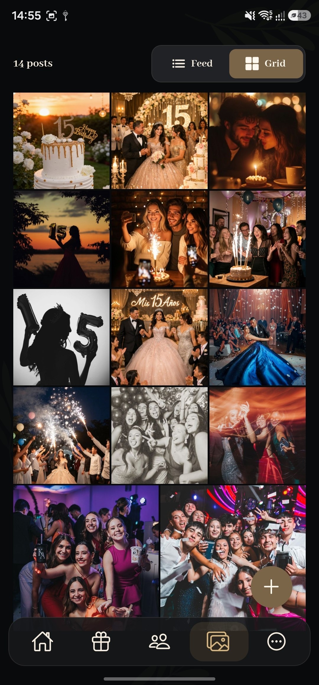 Feed compartilhado de fotos e vídeos no Hostit